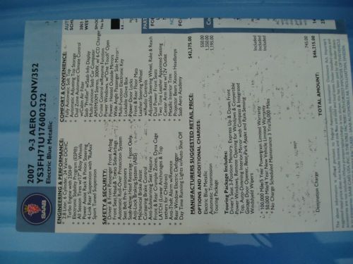 2007 SAAB 9.3 NO RESERVE AERO CONVERTIBLE~ V6 TURBO~NO ACCIDENTS~RUST FREE~CLEAN, image 8