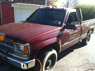 1997 chevrolet silverado k 2500 4x4 pickup 3/4 ton snow plow and salt truck