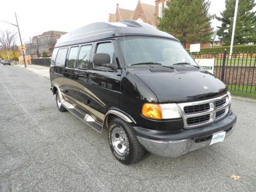 2001 dodge ram van 1500 showroom low miles black conversion hi top dvd tv bed