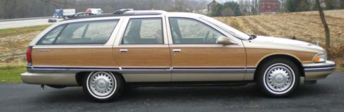 1996 buick woodie roadmaster station wagon low mileage tan/tan original &amp; nice!!