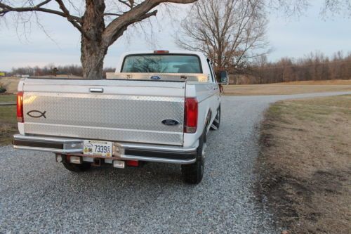 1996 FORD F350 XL f 350 White Long Bed Crew Cab Truck Automatic Clean, image 3