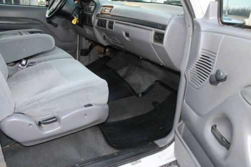 1996 FORD F350 XL f 350 White Long Bed Crew Cab Truck Automatic Clean, image 5
