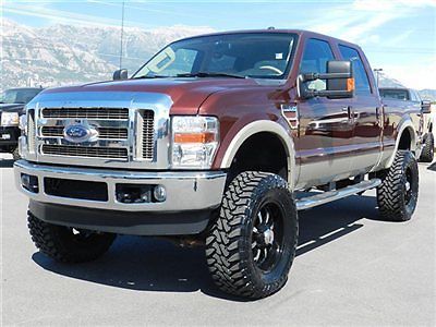 Ford crew cab powerstroke diesel lariat 4x4 custom lift wheels tires auto tow