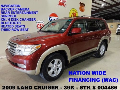 09 land cruiser 4wd,sunroof,nav,rear dvd,htd lth,6disk cd,3rd row,39k,we finance