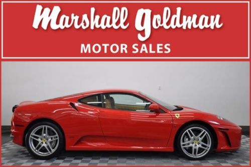 2007 ferrari f430 coupe red/tan f1, daytonas, sport exhaust only 7100 miles
