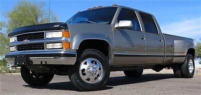 No reserve 1998 chevy silverado 3500 1 ton 4x4 low mile crew dually very clean!!