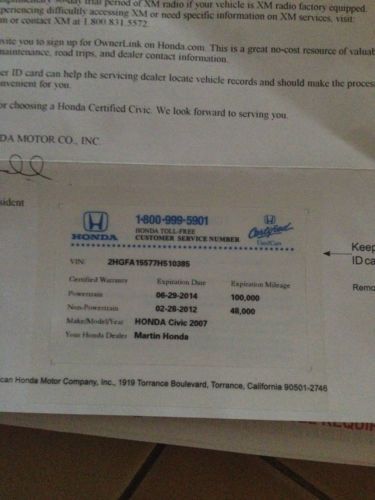 Certified 2007 Honda Civic LX, Very Low Miles, No Accidents, image 6
