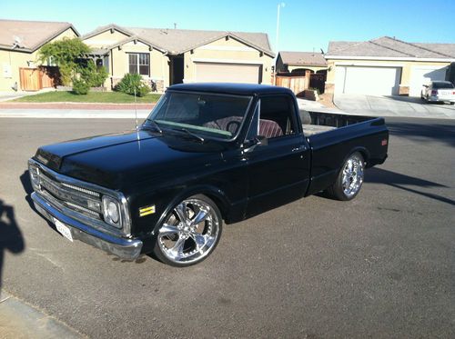 1970 chevrolet c10 pickup rebuilt 350 v8/350 fresh black paint short bed