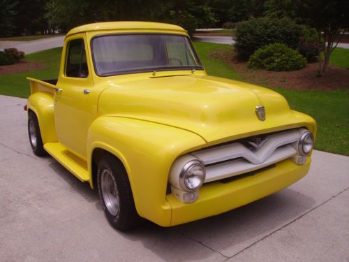 1955 ford f-100 truck all ford all steel 351 v8 p/s p/b tilt new interior look