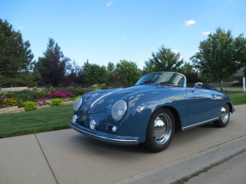 1957 356 carrera porsche speedster- original aqua blue color- 46 test miles