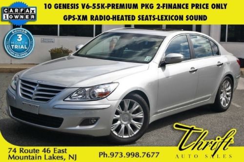 10 genesis v6-55k-premium pkg 2-gps-xm radio-heated seats-lexicon sound