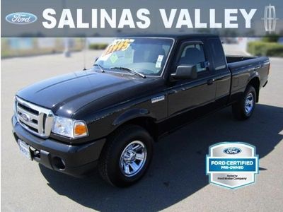 Ford certified black 2009 ford ranger super cab xlt 4x4 low miles