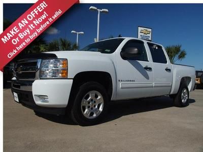 09 lt 5.3l 8 cyl pick up truck crew cab 4 door cd power white black interior