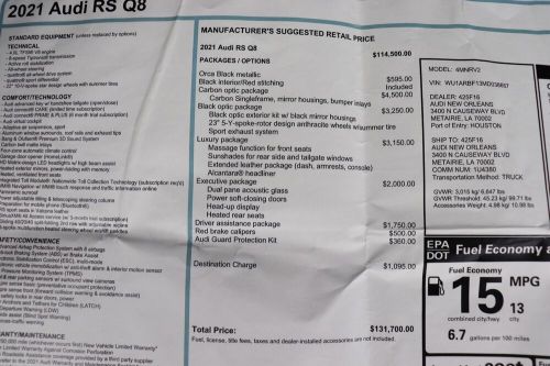 2021 Audi RS Q8 4.0T quattro, US $104,900.00, image 39