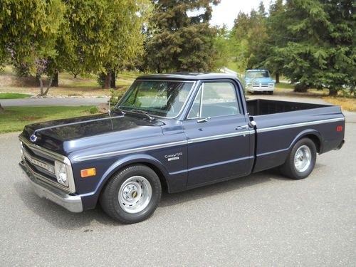 1969 chevrolet c10 short bed fleetside  a/c truck wood bed!!! no reserve!!!!!!