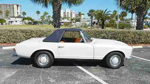 1966 Mercedes Benz 230SL 230 SL Class RESTORED Beautiful Pearl White Blue Top, image 5