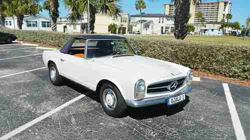 1966 Mercedes Benz 230SL 230 SL Class RESTORED Beautiful Pearl White Blue Top, image 6