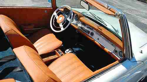 1966 Mercedes Benz 230SL 230 SL Class RESTORED Beautiful Pearl White Blue Top, image 12