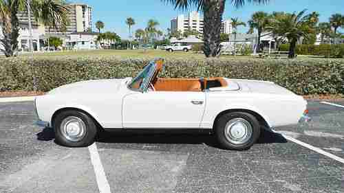 1966 Mercedes Benz 230SL 230 SL Class RESTORED Beautiful Pearl White Blue Top, image 21