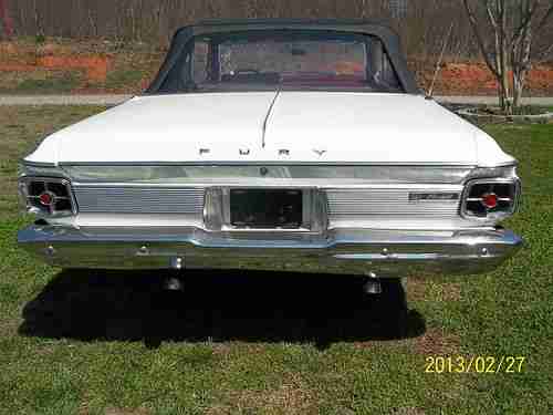 1963 Plymouth Fury Convertible, US $19,500.00, image 4