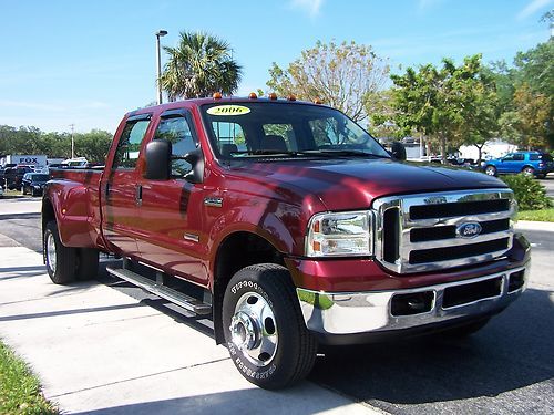 2006 ford f-350 4x4 xlt dual rear wheel burgundy truck one owner 113k miles f350