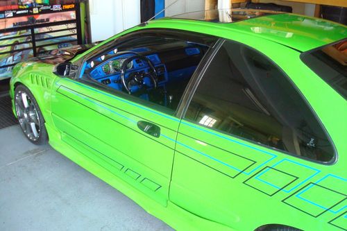 Lime green, turbo, dvd, custom interior, neon