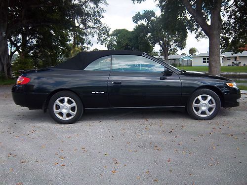 2002 black toyota solara  convertible  2-door sle v6 3.0 liter