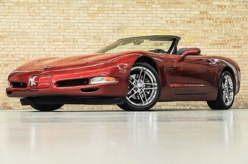2002 corvette convertible! rare magnetic red! auto! z06 chrome whls!