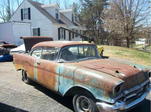 1957 Chevrolet Bel Air 2 Door Hardtop Great Project Chevy BelAir Rat Rod, US $5,000.00, image 2