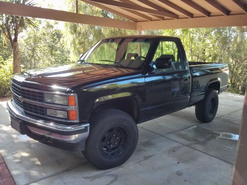 1992 chevrolet k1500 silverado standard cab pickup 2-door 5.7l, 4x4, black, nr