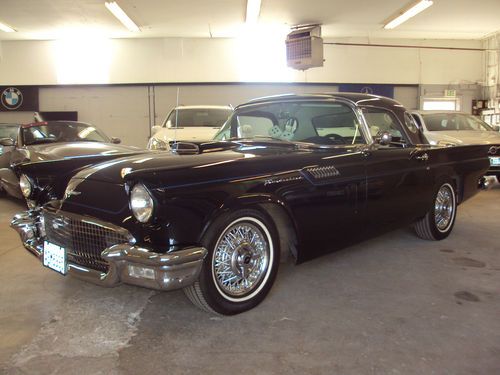 1957 ford t-brid thunderbird black convertible 2 door 312cc 37k original miles!