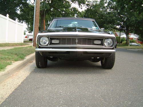 1968 Chevrolet Camaro Convertible V8 Black Excellent Condtion Restored, image 2