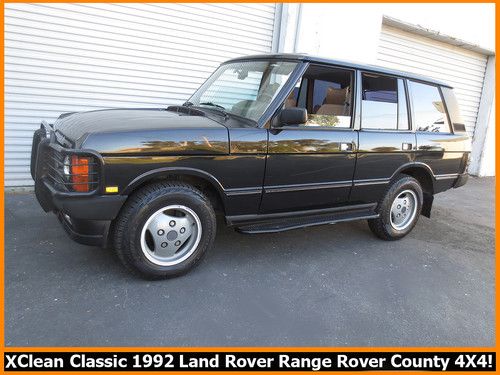 Rare &amp; nice 1992 land rover range rover "county" beluga black 4wd california car