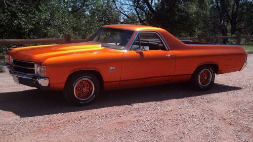 1971 el camino, candy tangerine, number's matching, a/c car