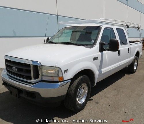 2003 ford f250 xlt crew cab pickup truck 6.8l v10 triton cold a/c utility rack