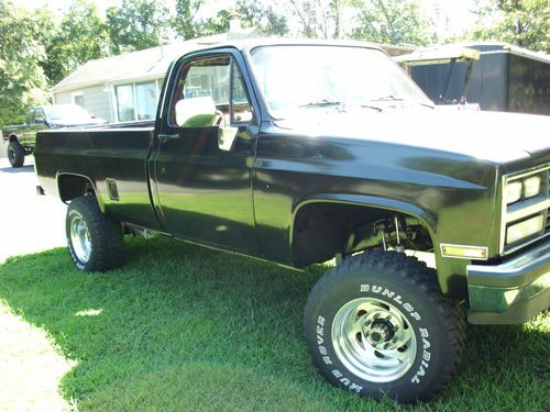 1987 black chevy silverado 4wd k2500 3/4 ton longbed 350 efi 4 speed dual tanks