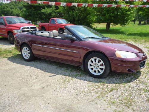 2002 chrysler sebring lxi convertible 2-door 2.7l no reserve!