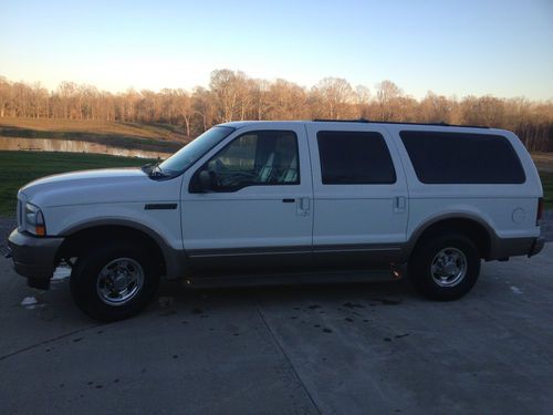 Ford excursion 2wd v8 eddie bauer white with tan