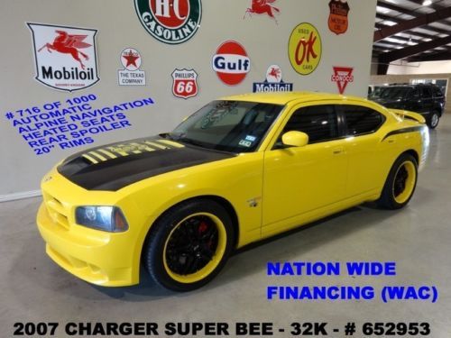 07 charger srt8 super bee,auto,alpine nav,htd lth,20in niche whls,32k,we finance