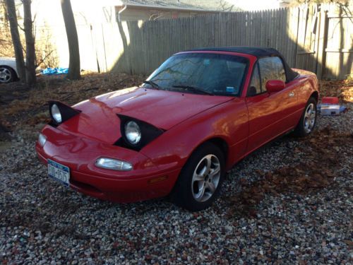 1990 mazda miata mx-5 red 5 speed 131k miles runs