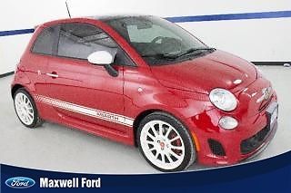 13 fiat 500 abarth, red leather,turbo,manual, pwr equip, sunroof, clean 1 owner!