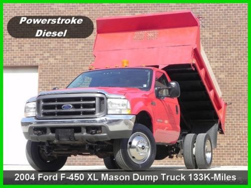 2004 ford f-450 f450 xl regular cab mason dump truck 4x4 6.0l powerstroke diesel