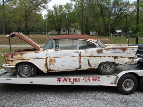 1957 chevy 2 door hardtop belair barn find project gasser hot rat street rod