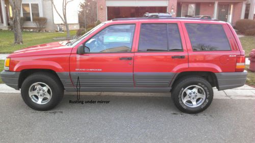 1996 jeep grand cherokee laredo sport utility 4-door 4.0l - needs repair - red