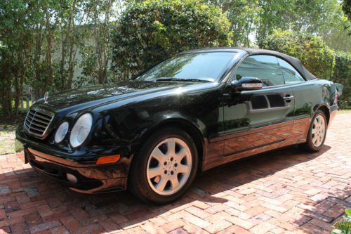 2003 mercedes benz clk320 convertible-1-owner-fla-kept-triple black-mb serviced