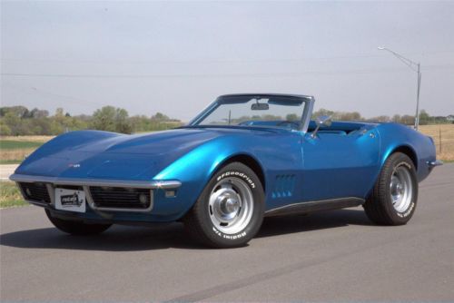 1968 stingray corvette #&#039;s matching 327 4spd convertible w/ hard top no reserve