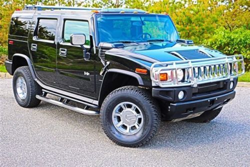 2005 hummer h2 luxury for sale~black~chrome wheels &amp; push bar~only 33,906 miles!