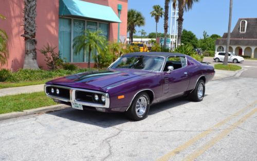 1972 charger h code 340 car a/c custom interior cragar wheels plum crazy purple