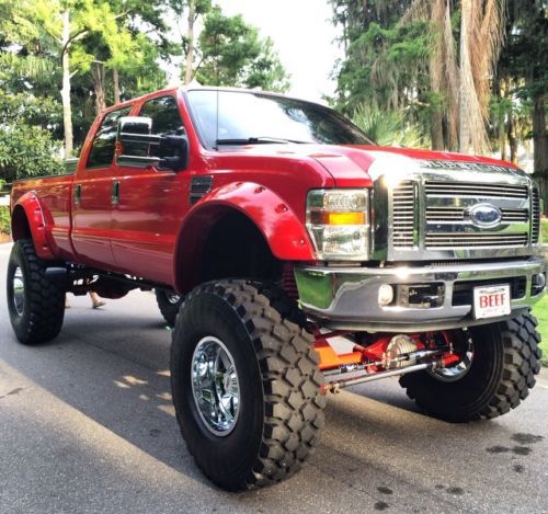 2008 f250 4x4 crew cab 12&#034; lift 46&#034; military tires &#034;lifted show truck&#034; must see