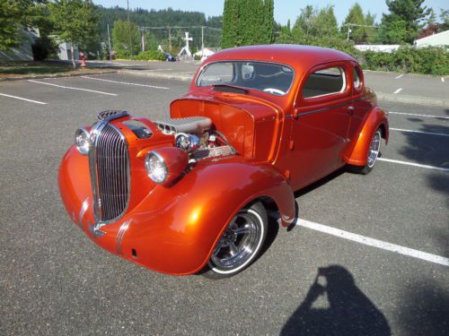 1938 PLYMOUTH 392 HEMI RUMBLE SEAT COUPE, CHOPPED, VINTAGE, HOT ROD, ALL STEEL, image 2